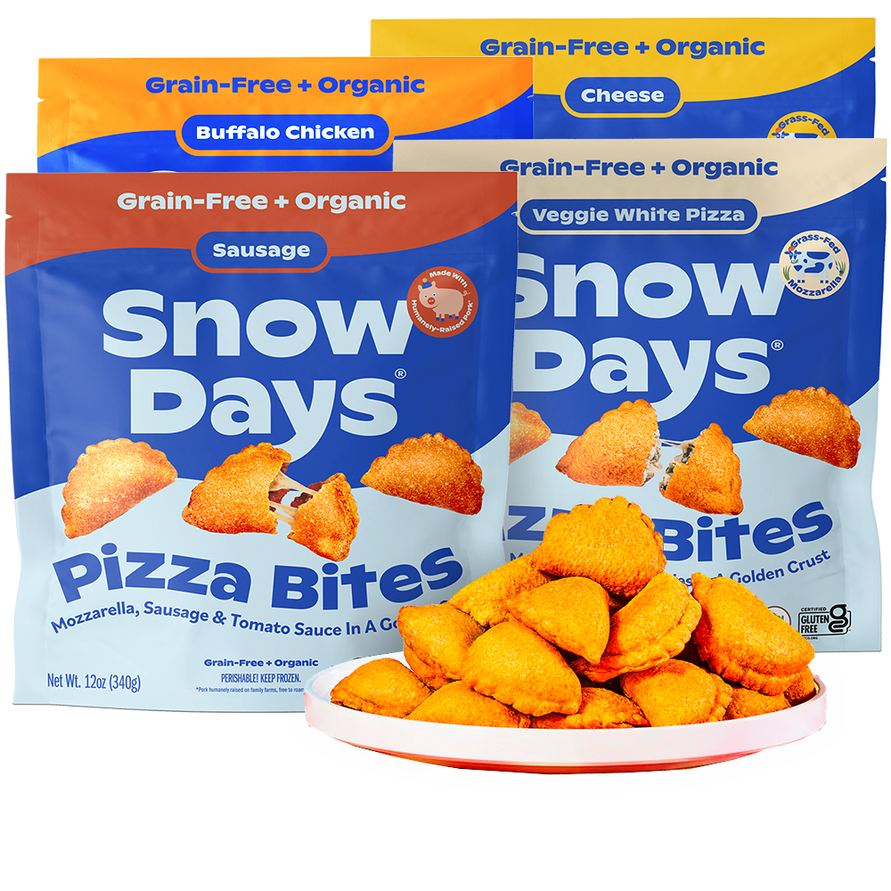 Pizza Bites! Organic, GrainFree, Grass Fed & Delicious Snow Days